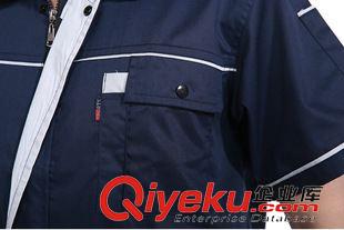 夏裝工作服 夏季半袖寬松耐磨汽修工作服車間電工服維修機修勞保夏裝短袖套裝原始圖片3
