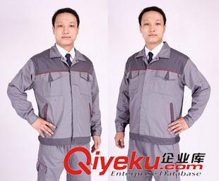 秋冬季工作服 灰色滌棉厚紗卡職業裝 工作服 工程服 廠服 勞保服 秋冬套裝批發原始圖片2