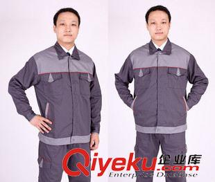 秋冬季工作服 灰色滌棉厚紗卡職業裝 工作服 工程服 廠服 勞保服 秋冬套裝批發原始圖片3