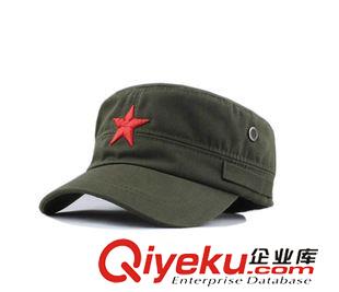 服飾配件 紅五角星純棉平頂硬漢帽迷彩帽作訓帽子 保安帽 戶外帽原始圖片2