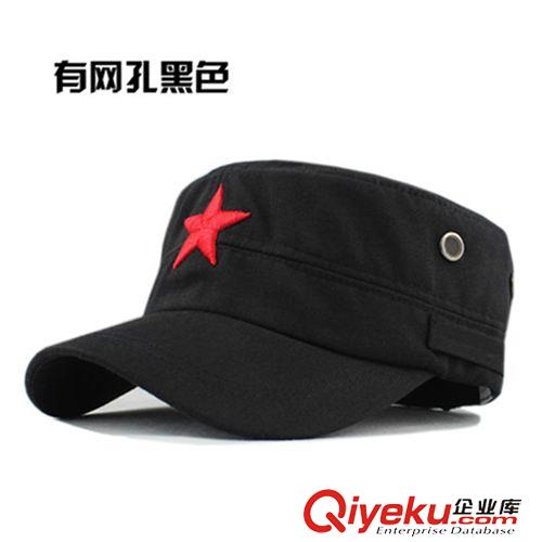 服飾配件 紅五角星純棉平頂硬漢帽迷彩帽作訓帽子 保安帽 戶外帽原始圖片3