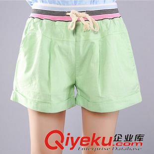 6月新款第二期 Y3891#夏季新款彩條松緊腰短褲 寬松女顯瘦闊腿運動休閑褲原始圖片2