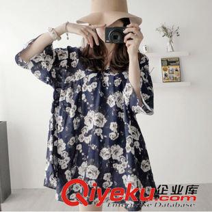 6月新款第九期 Y3923#夏季韓國(guó)東大門(mén)新款女裝 雪紡碎花V領(lǐng)連衣裙 廠家直銷原始圖片3