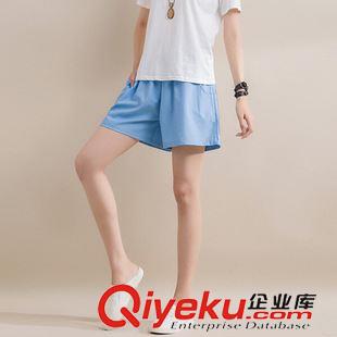 6月新款第十五期 3874#棉麻闊腿褲裙松緊腰亞麻高腰夏寬松胖mm大碼休閑運動短褲原始圖片2