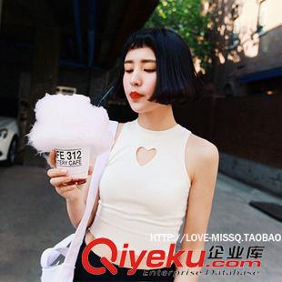 背心 吊帶  Y3947#夏季韓版新款女裝 短款修身純色 圓領(lǐng)無(wú)袖小背心原始圖片2