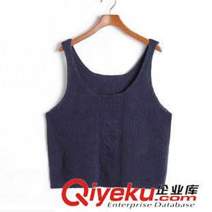 背心 吊帶  Y4178#秋裝新款韓版學院風短款麻花紋針織馬甲吊帶背心馬夾女原始圖片3