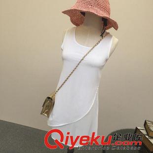 背心 吊帶  Y4079#2015夏雪紡吊帶背心 女夏中長(zhǎng)款打底衫大碼寬松拼接背心原始圖片2