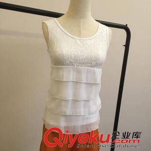 背心 吊帶  Y4078#吊帶背心2015夏新款女裝上衣蕾絲拼接雪紡背心打底衫原始圖片2