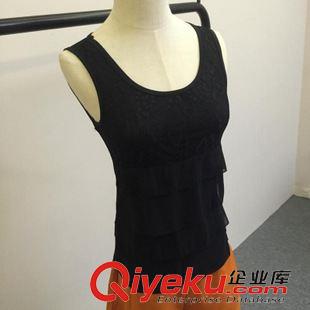 背心 吊帶  Y4078#吊帶背心2015夏新款女裝上衣蕾絲拼接雪紡背心打底衫原始圖片3