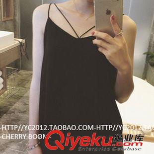 背心 吊帶  Y3948#夏季新款韓版女裝 小性感雙層雪紡吊帶背心 廠家直銷(xiāo)原始圖片3