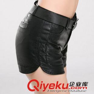 皮褲 Y4301#新款韓版秋冬季顯瘦PU皮短褲 女修身大碼靴褲皮褲短褲