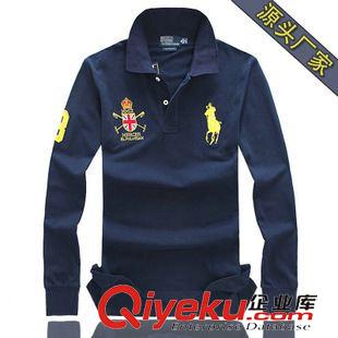 長期加單款 外貿男裝長袖T恤男翻領polo衫純棉條紋長袖品牌男裝支持一件代發