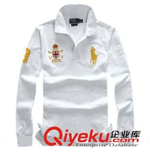 長期加單款 外貿品牌男裝春裝新款hg刺繡polo衫純棉運動長袖T恤潮批發定做原始圖片2