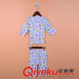 童裝 2015新款兒童棉綢長袖套頭圓領(lǐng)套裝  卡通全棉家居服套裝廠家直銷原始圖片2