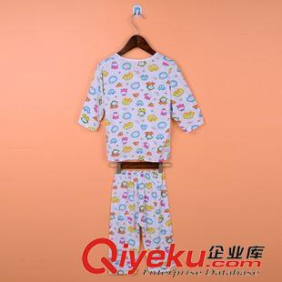 童裝 2015新款兒童棉綢長袖套頭圓領(lǐng)套裝  卡通全棉家居服套裝廠家直銷原始圖片3