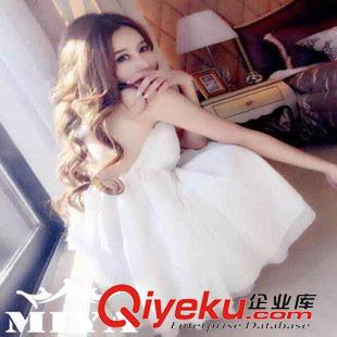 新婚伴娘禮服 2015時(shí)尚名媛性感禮服大蝴蝶結(jié)系帶露背雪紡連衣裙