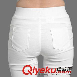 性感女神夜店裝 2015夏季新款女士休閑蕾絲鉤花鑲鉆白色外穿九分小腳褲打底褲原始圖片2