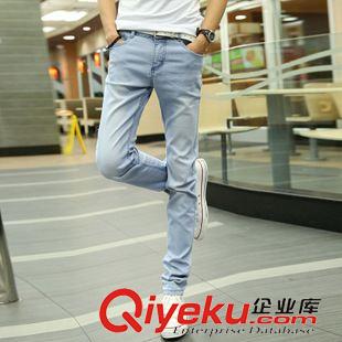 歐款下裝 2015新款新品潮男薄款牛仔褲男士夏裝修身小腳褲男韓版休閑長褲原始圖片3