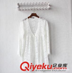 蕾絲，雪紡區(qū) 2015春款 鏤空全蕾絲繡花 蕾絲衫上衣 鏤空花邊開衫外套