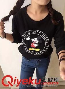 衛(wèi)衣 15秋季新款  原單moussy印花卡通字母米奇圓領(lǐng)套頭女式衛(wèi)衣