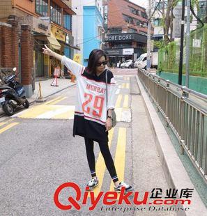 打底褲 韓國(guó)代購(gòu)款15秋季新款韓版 彩條高彈力顯瘦加厚打底褲原始圖片2