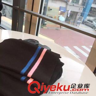 打底褲 韓國(guó)代購(gòu)款15秋季新款韓版 彩條高彈力顯瘦加厚打底褲原始圖片3