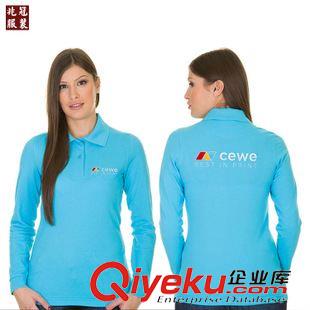 女式長袖POLO衫 廠家定做2014年新款女式長袖POLO衫 修身翻領(lǐng)女式t恤 來圖定制