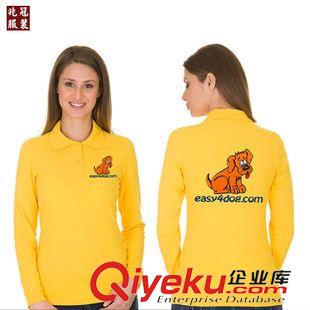 女式長袖POLO衫 廠家定做2014年新款女式長袖POLO衫 修身翻領(lǐng)女式t恤 來圖定制