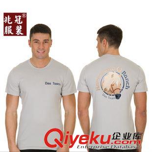 男式圓領衫 上海廠家專業(yè)訂做休閑圓領T恤衫 全棉不起球舒適男裝湖藍色原始圖片2