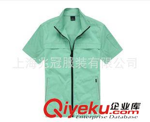 工作服 清爽配色 夏季短袖工作服 滌棉廠服套裝 定制女式車間勞保服定做原始圖片3