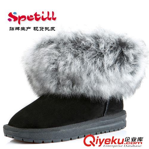 冬款雪地靴系列 2013新款5854低筒短靴子超大 狐貍毛純羊毛雪地靴皮草雪地靴女原始圖片2