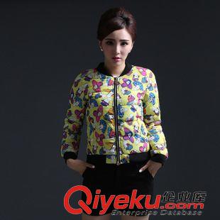 未分類 2015冬季新品花布女裝 韓版修身普通款女士羽絨棉服 印花女裝棉衣