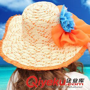 遮陽帽 韓版帽子女士春夏天時尚防曬遮陽帽圓頂大沿褫奪沙灘帽草帽親子帽原始圖片2