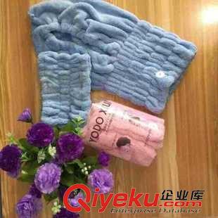 內(nèi)衣褲襪鞋等小物件 出口日本超細纖維超吸水絨發(fā)帶浴帽套裝 干發(fā)帽