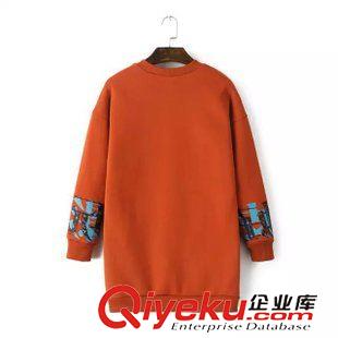 6號新款 歐美dp秋冬款女裝 印花加厚寬松套頭加絨棉衛(wèi)衣女中長款套頭衫原始圖片2