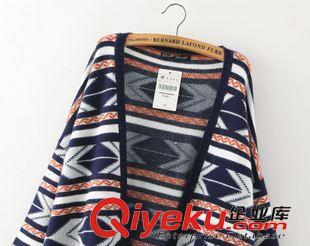 1-2號(hào)新款 秋新款女 幾何流蘇和服披肩蝙蝠衫針織毛衣開衫外套 寬松毛衣女原始圖片3