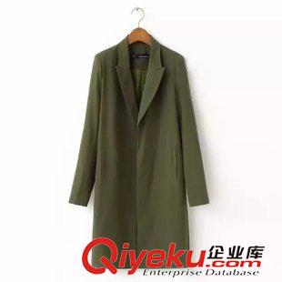 3-4號(hào)新款 2015專柜同款秋冬極簡西裝領(lǐng)寬松西服長款西裝大衣外套女百搭女原始圖片2
