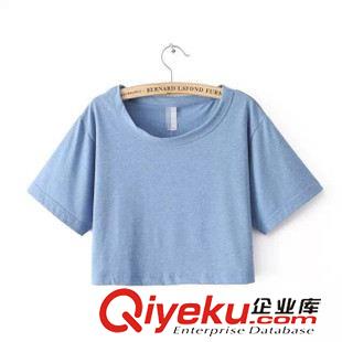 23-24號新款 復古AA美國風夏裝 短款短袖露臍短裝歐美寬松棉T恤高腰短上衣女原始圖片2