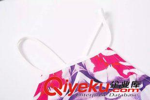 3-4號(hào)新款 歐美風(fēng)夏季女裝新款 印花波浪邊掛脖后交叉吊帶露背連衣裙女裙子原始圖片3