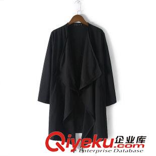 5-6號新款 歐美ZA新款秋 寬松抽繩收腰休閑女式上衣長款風(fēng)衣外套大衣 女裝原始圖片3