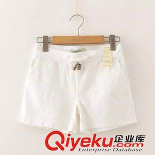 7-8號新款 松緊腰休閑抽繩棉麻短褲直筒褲女褲熱褲 夏季透氣休閑褲 夏季女裝原始圖片2