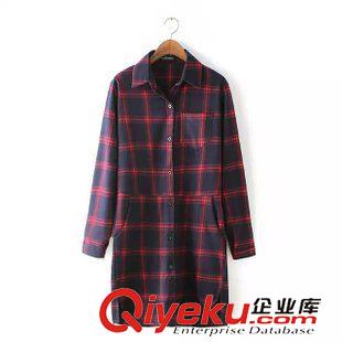 9-10號(hào)新款 森女系文藝范新款女裝 格子長(zhǎng)袖翻領(lǐng)大碼寬松襯衫長(zhǎng)款襯衣百搭衫原始圖片2