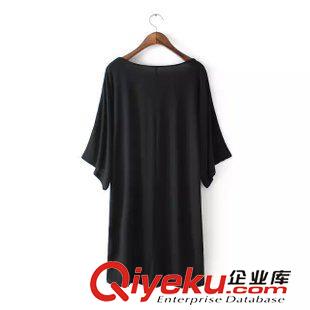 11-12號(hào)新款 歐美dp專(zhuān)柜款 大碼寬松全棉一字領(lǐng)和服袖T恤裙連衣裙女裙子女裝原始圖片2