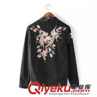 17-18號新款 歐美大牌早秋新款女裝 精美刺繡東方風(fēng)立領(lǐng)夾克外套女式上衣原始圖片2