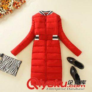 女士外套 韓版潮服 長(zhǎng)款收腰立領(lǐng)印花dp羽絨棉棒球服棉衣棉服外套女棉襖原始圖片2