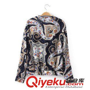 女士外套 2014歐美春裝新款女裝專柜款女式pu皮包邊腰果花夾克休閑外套上衣原始圖片2