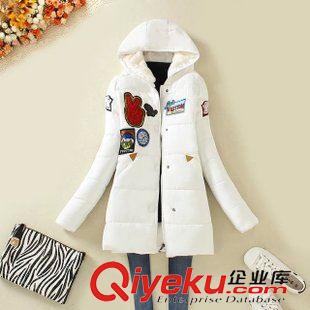 棉衣 潮服秋冬女 中長(zhǎng)款貼布刺繡連帽機(jī)車棒球棉服女羽絨棉外套女棉襖原始圖片2