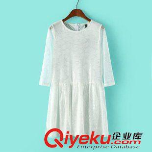連衣裙 批發女裝2014春夏新款歐美風時尚修身氣質蕾絲連衣裙短裙女裙子女原始圖片2