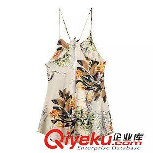連衣裙 歐美夏季新款女裝 人棉印花蕾絲花邊吊帶連衣裙背心裙 女裙子原始圖片2