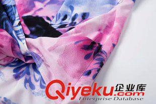 連衣裙 歐美風印花V領背心不規則修身連衣裙女裙子 夏季新款女裝原始圖片3